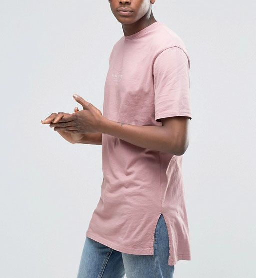 Pink Oil Washed Crew Neck T-Shirt Size: L