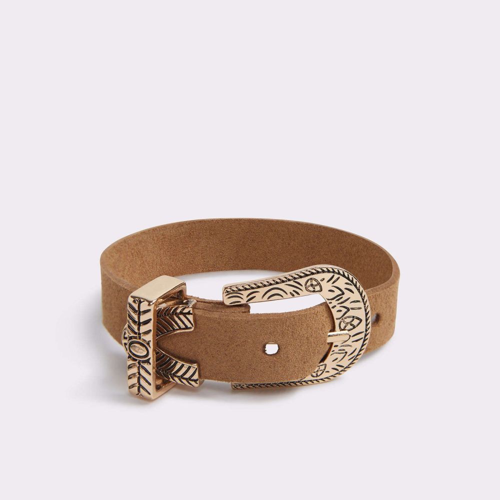 Aldo Leather Gold Trim Bracelet