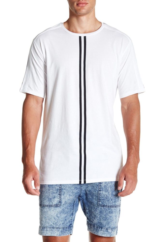 Z Center Stripe Longline Tee - M