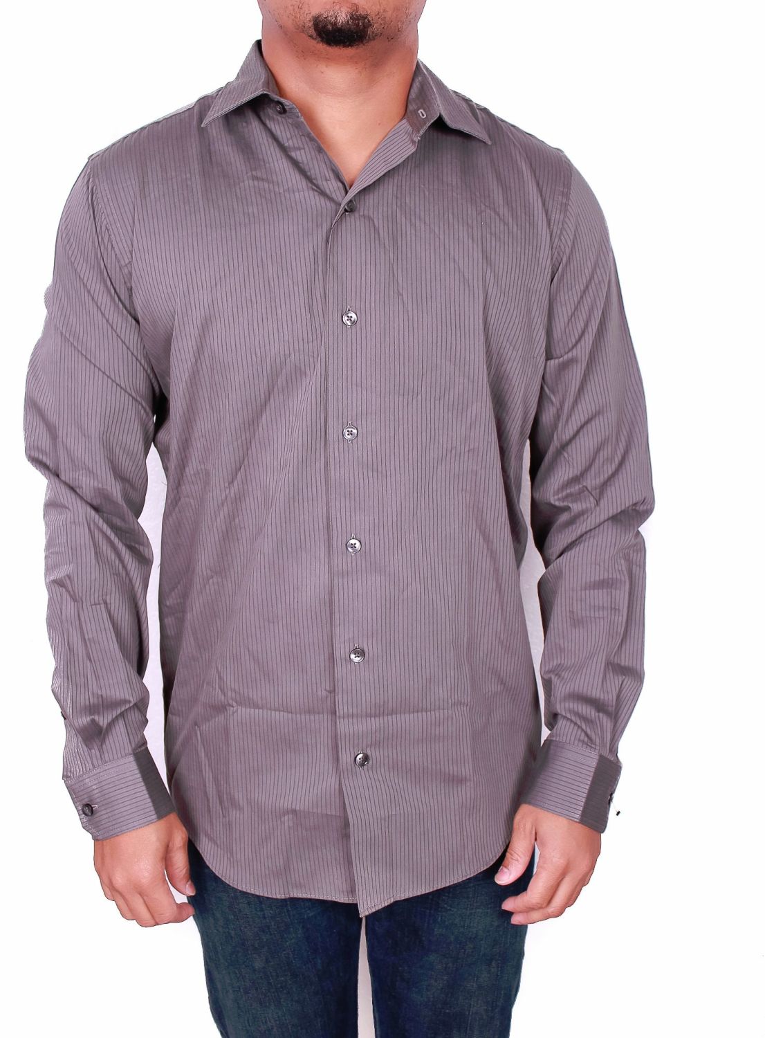 LS Plain Button Up Shirt - S