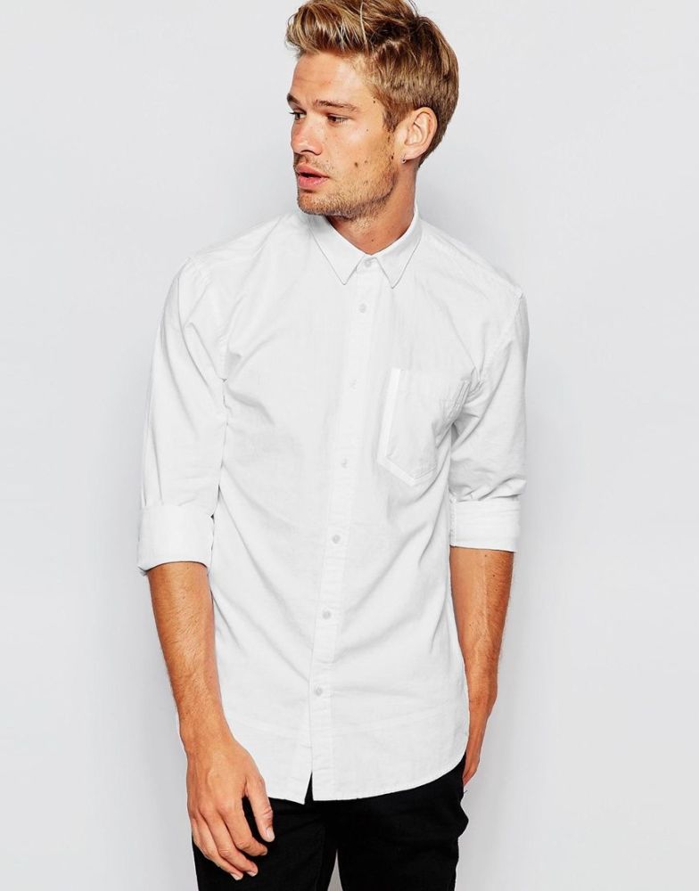 LS White Button Shirt Size: XL