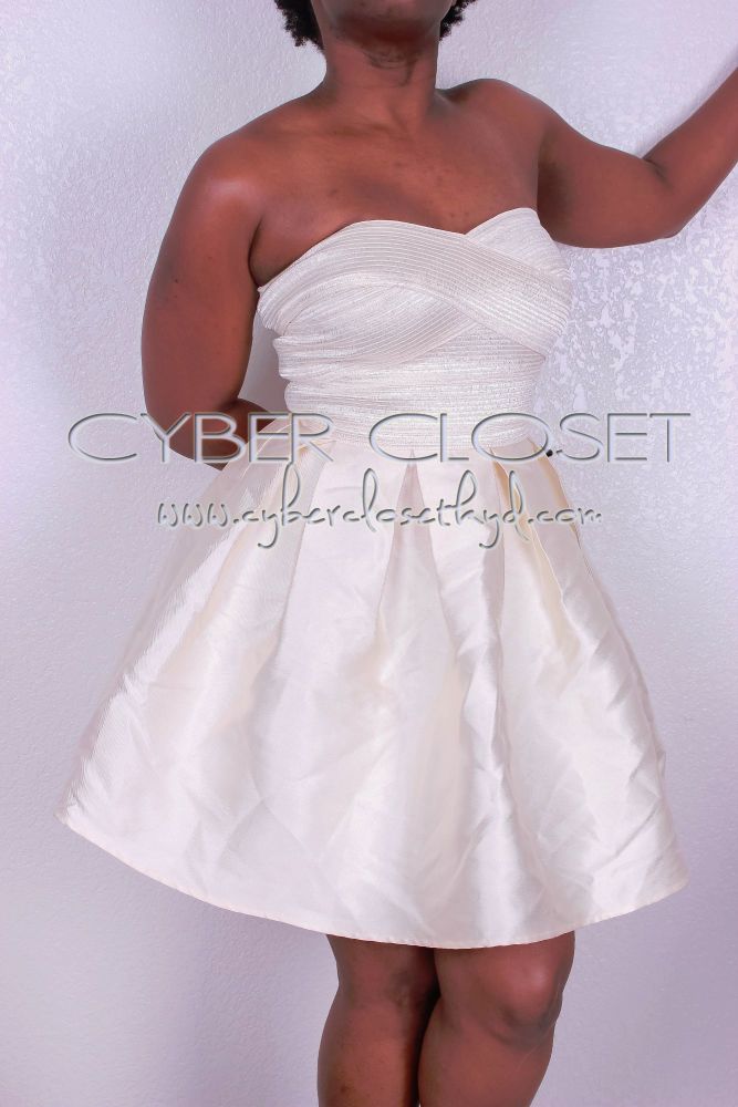 Bandeau Bandage Skater Dress Size: S SKU: 5YY647