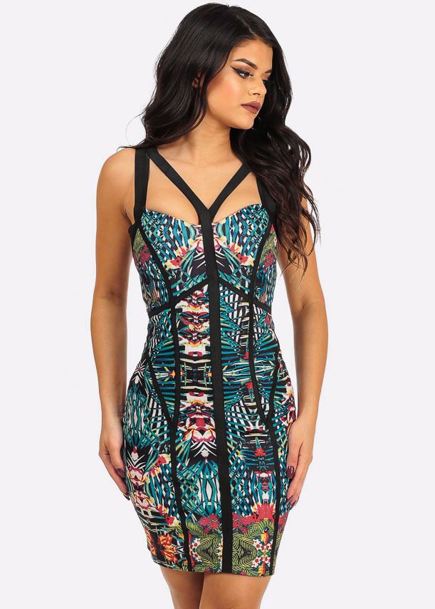 Floral Print Bodycon Dress 