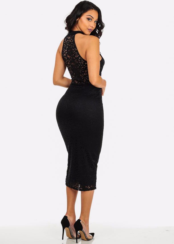 A077 -Lace Up Bodycon Dress