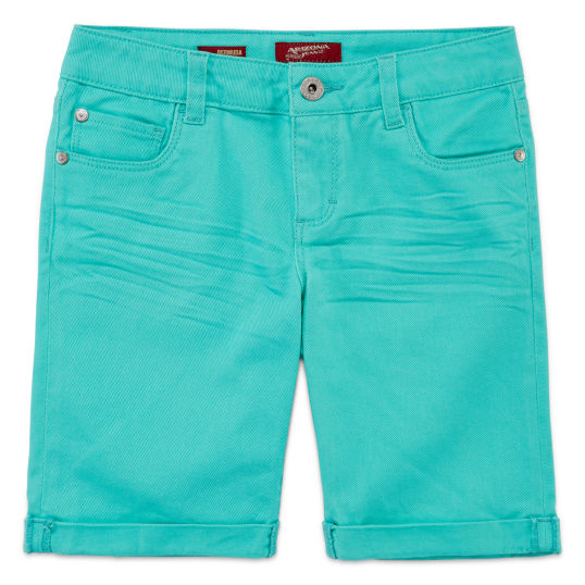 Turquoise Cuff Slim Fit Shorts Size: 28/30