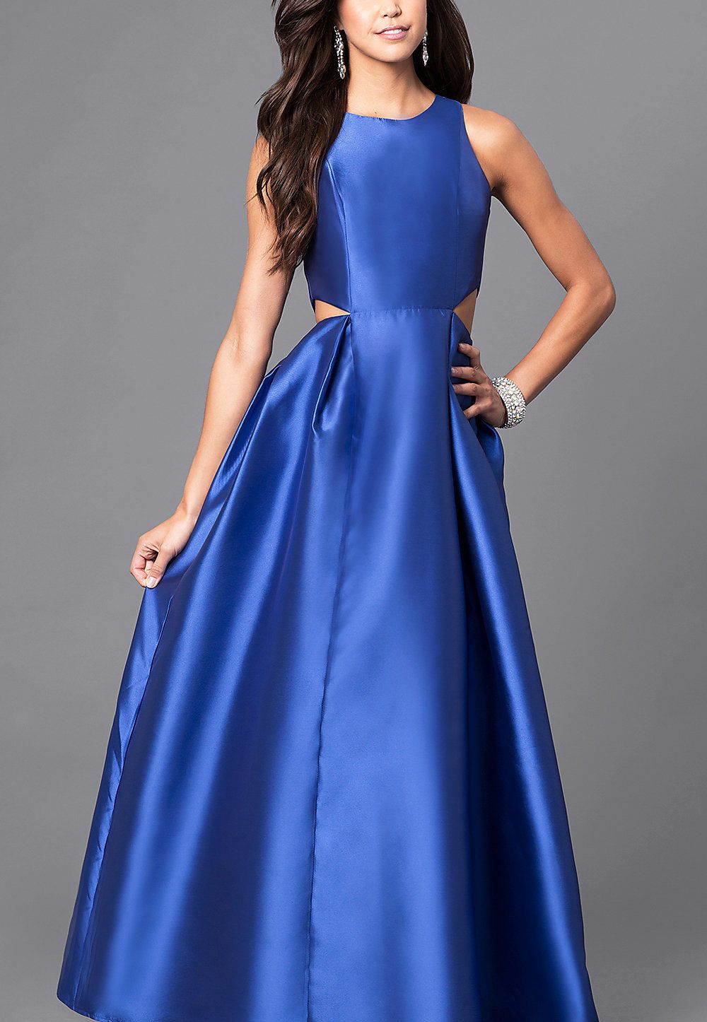 B095 - Cutout Floor Length Dress Size: M