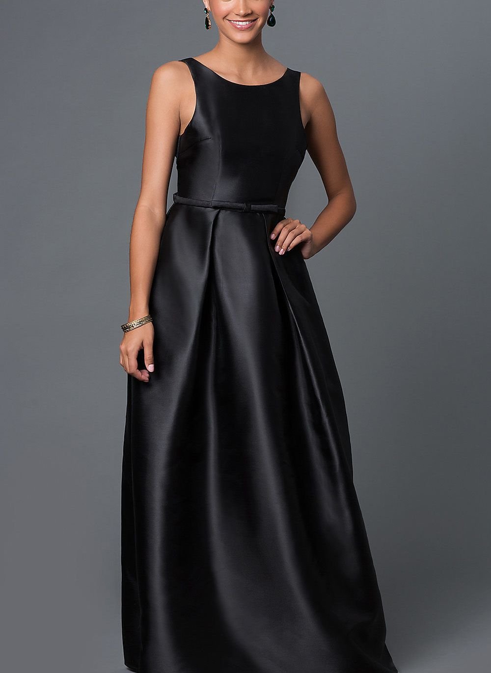 A196 - Empire Waist Bow Front Evening Dress 