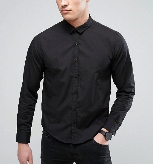 Black Formal Slim Fit Shirt Size: XL