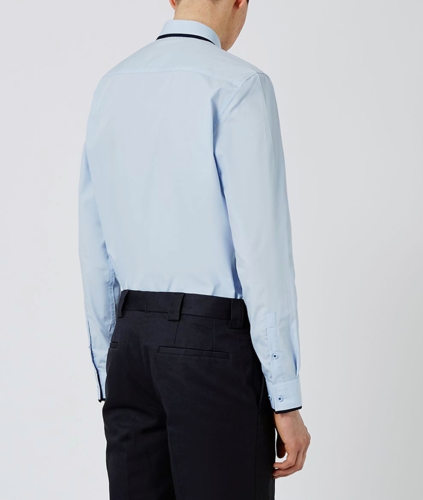 Top Man Blue Detail Slim Fit Shirt Size: XXL