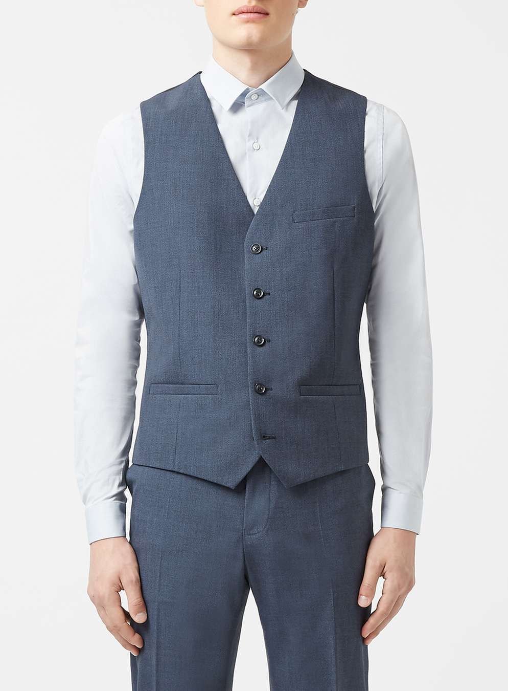 Indigo Blue Modern Fit Vest Size: 40