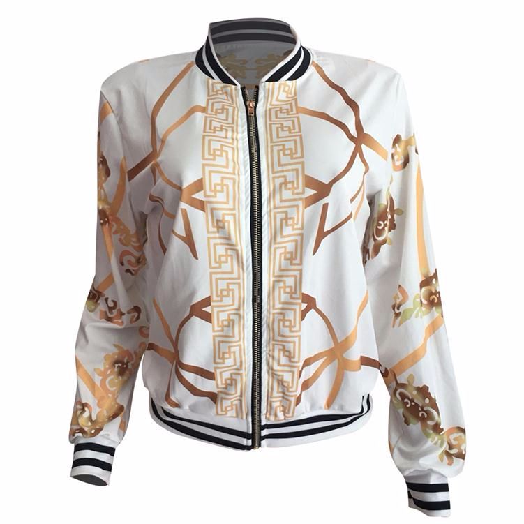 Chained Print Bomber Jacket Size: XL