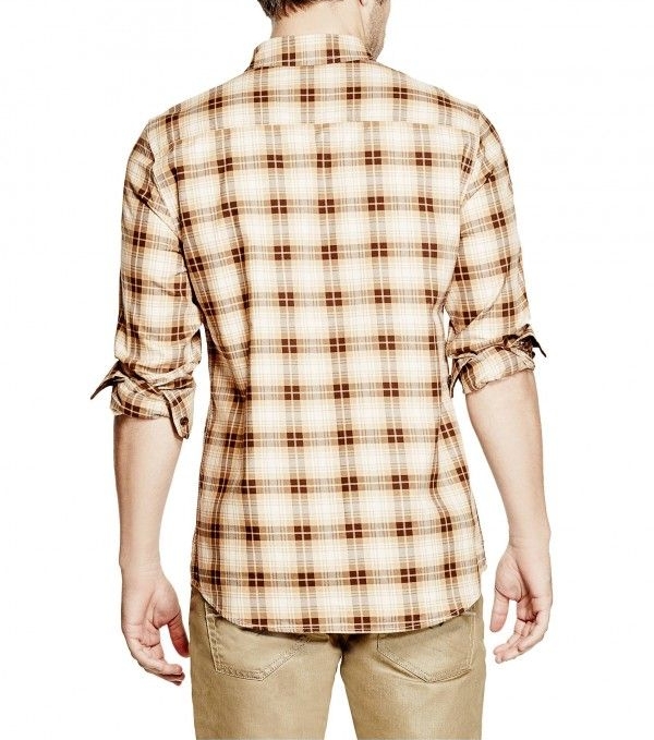 Guess Brown Plaid Shirt|Size: M