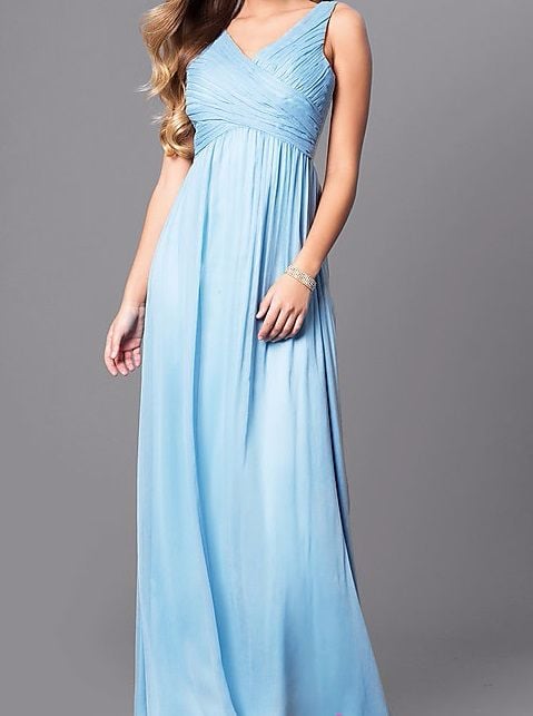 B104 - Shimmery Chiffon Evening Dress - M 