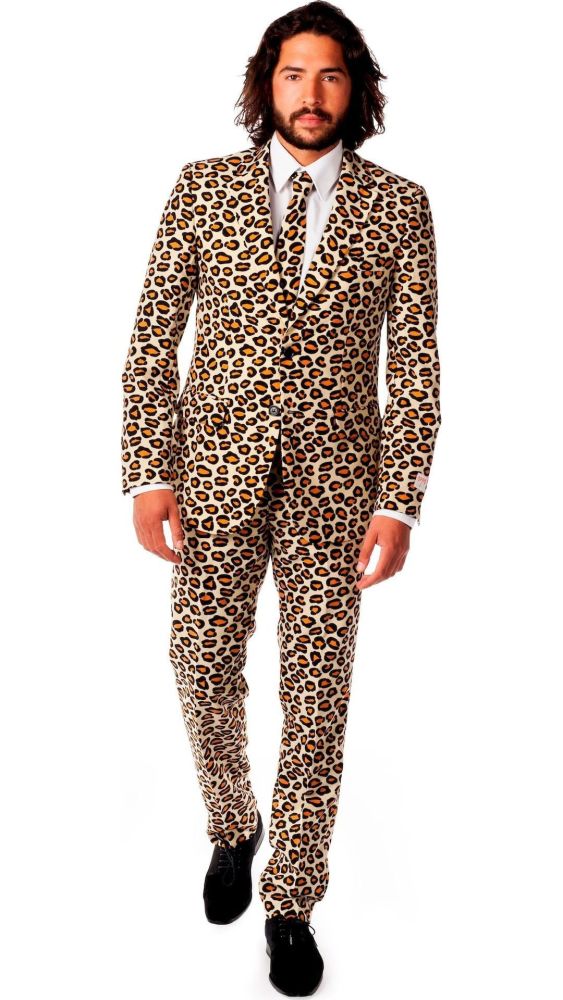 Leopard Print Slim Fit Suit Size: M