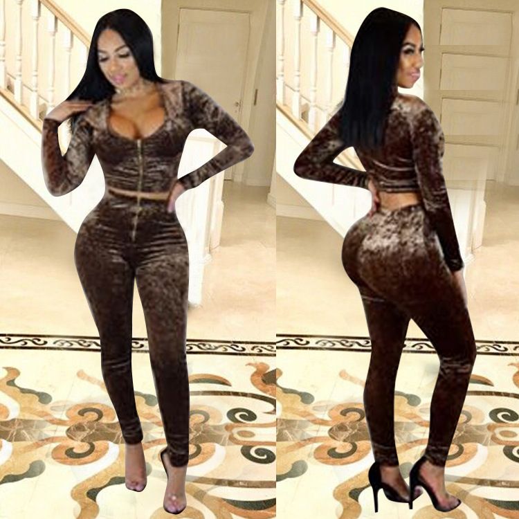 Velvet Two Piece Pants Suit Size: S