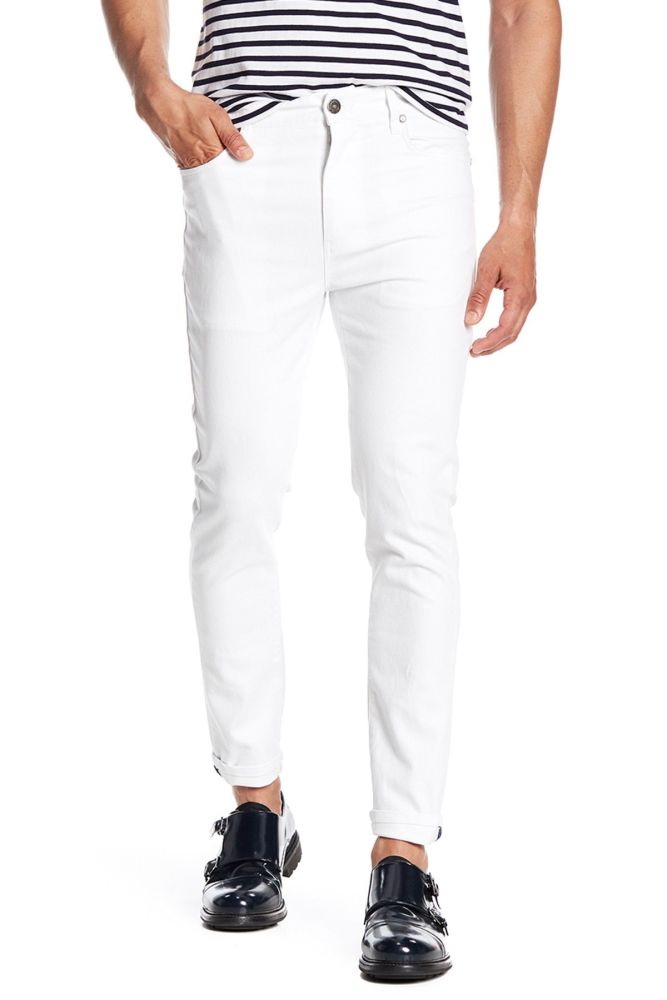 Ben Sherman Stretch White Skinny Jeans Size: 33X32