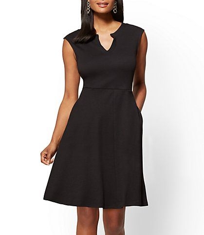 cheap wedding dresses for plus size brides Women's Black Skater Dress Long Sleeve