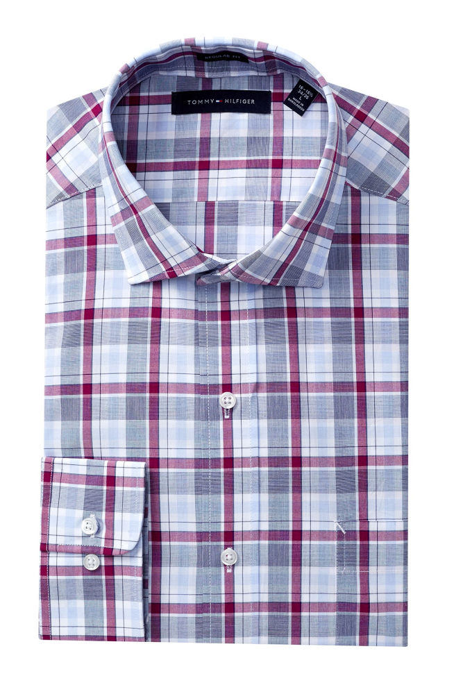 Tommy Hilfiger|Regular Fit Plaid Dress Shirt|Size: L