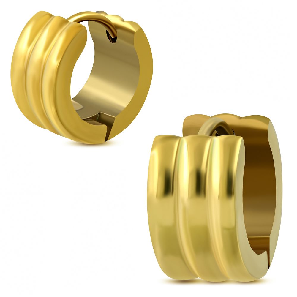 7mm | Stainless Steel Gold Plated Huggie 
