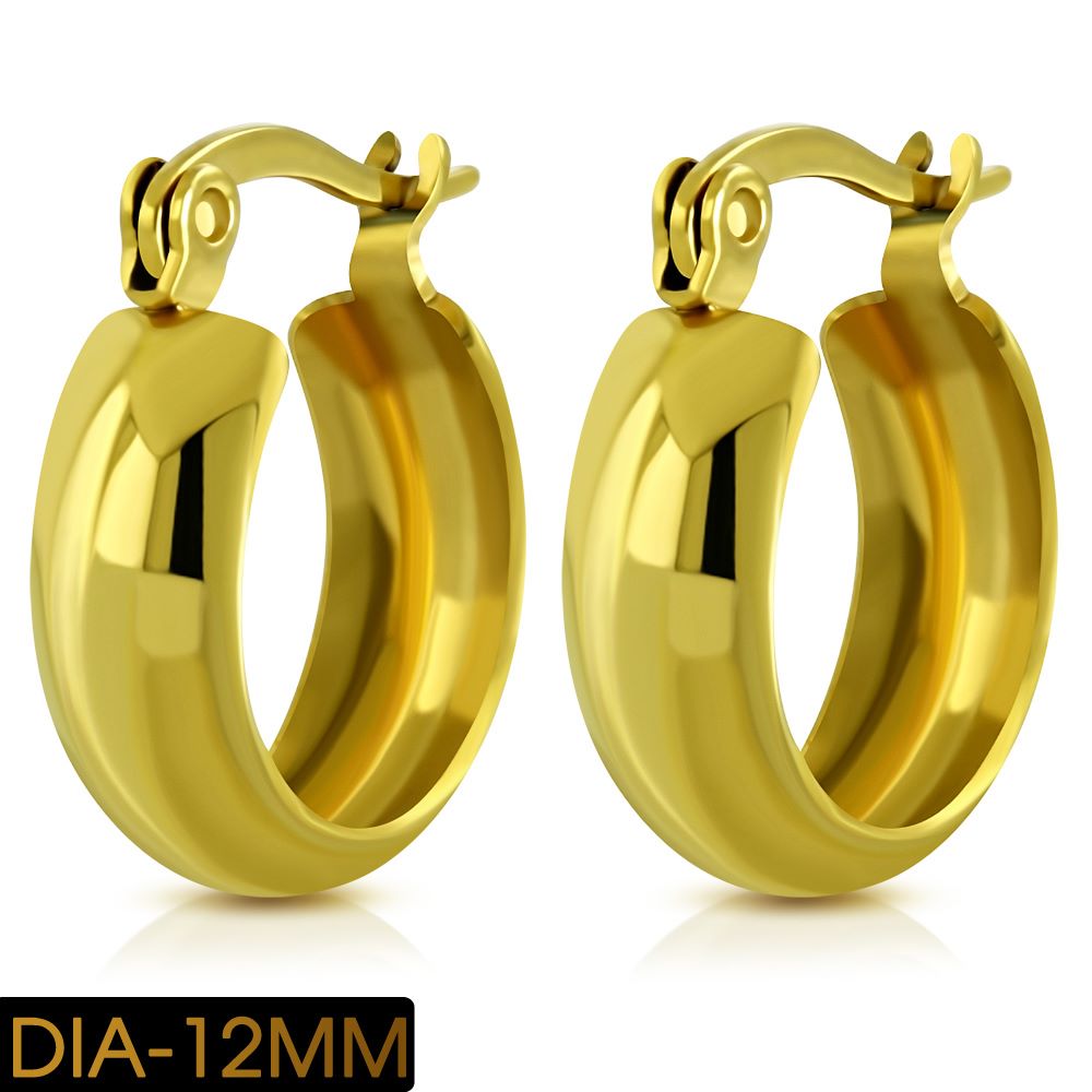 12MM | Stainless Steel Gold Plated Engravable Hoop