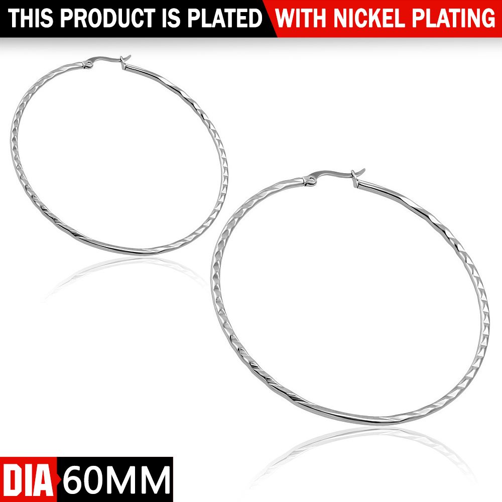 60MM | Stainless Steel Flat Hoop 