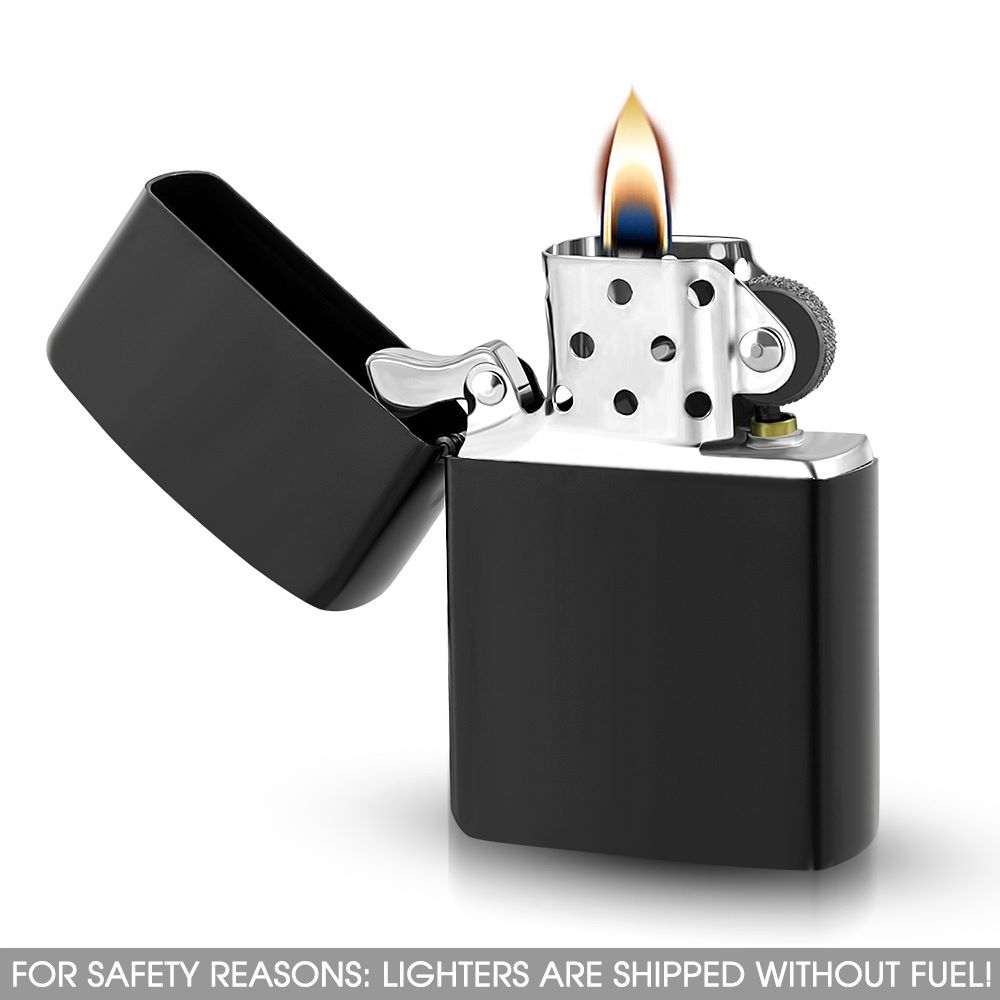 Matte Finished Black Refillable Lighter