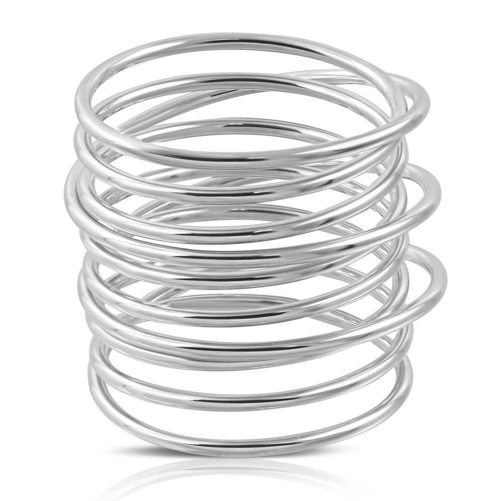 Stainless Steel Spiral Wire Spring Band Ring Size: USA 6 