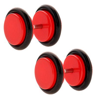 Red Black Fake Plug Acrylic Earring 