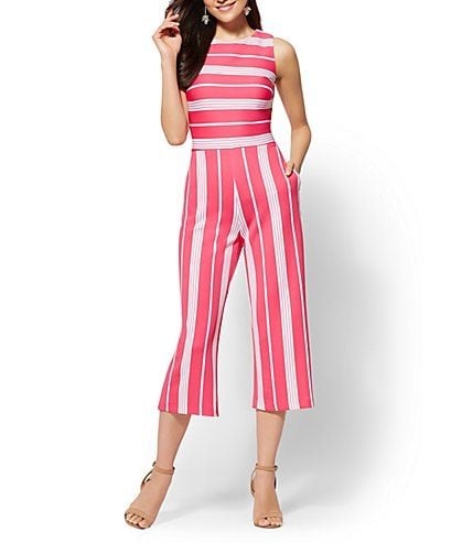 Scoopneck Stripes Sleeveless Jumpsuit|Size: S