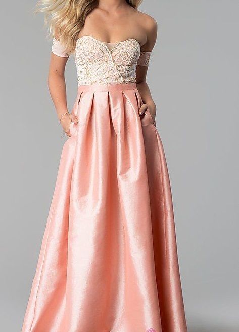 B137 - OTS Lace Top satin Evening Dress