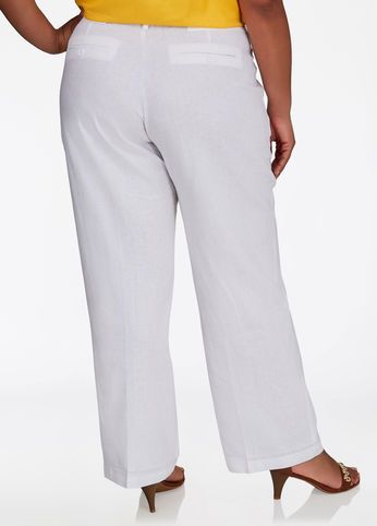 Drawstring Loose Fit Linen Pants - Size 12