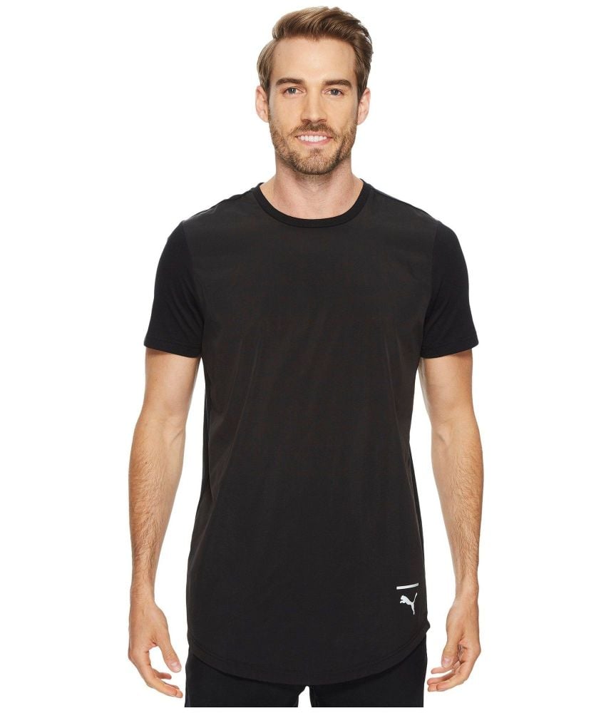 Puma Crew Neckline Short Sleeves Black Tee|Size: S