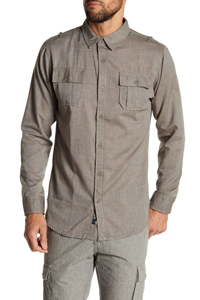 Long Sleeve Woven Shirt Size: XL