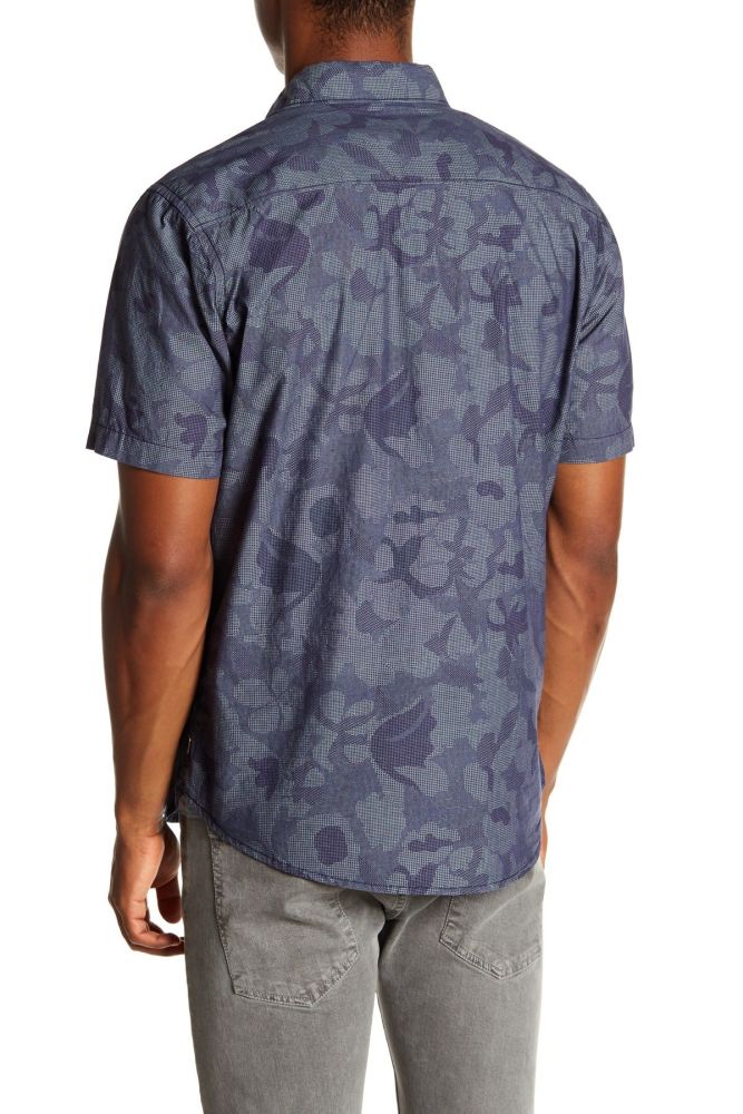 Floral Short Sleeve Shirt|Size: M