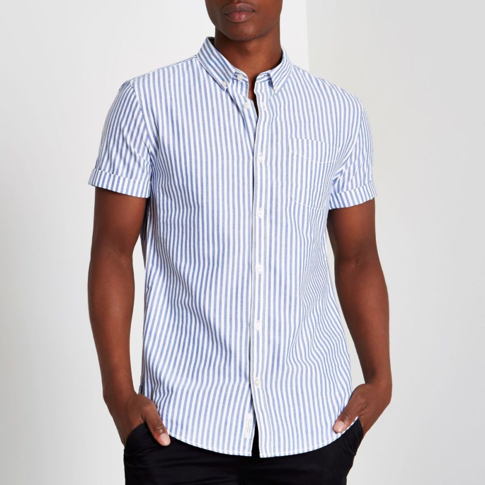 River Island Stripe Slim Fit Shirt|Size: XXS