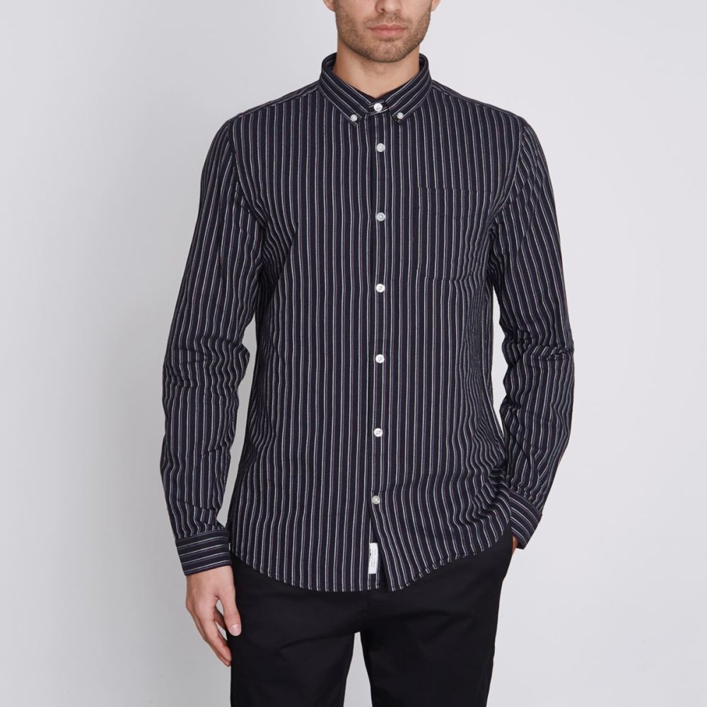 Stripe Slim Fit Oxford Shirt Size: XXL