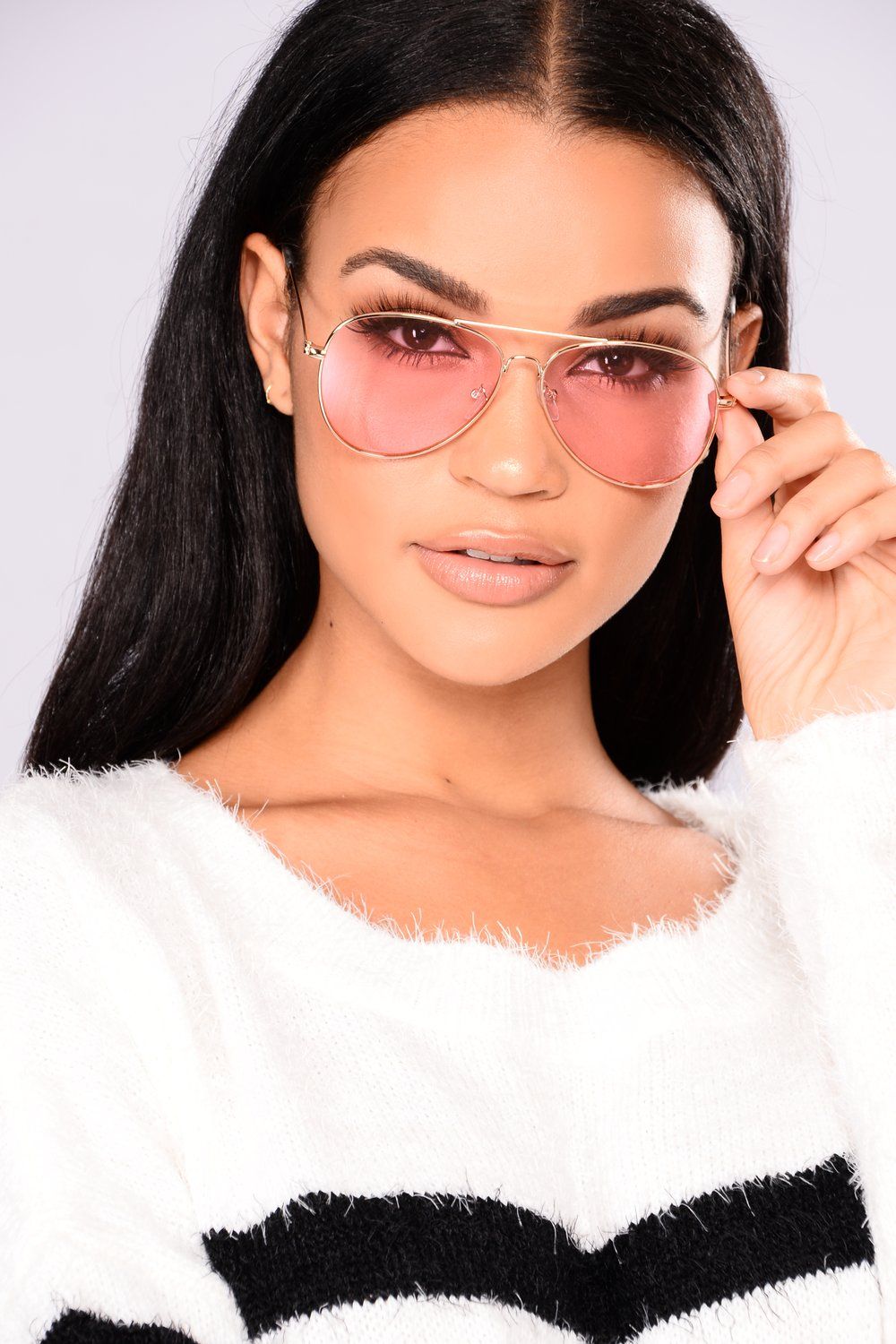Gold Trim Pink Sunglasses