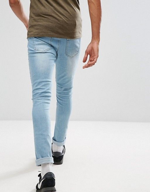 #036|Skinny Light Wash Jeans|Size: W36 L32