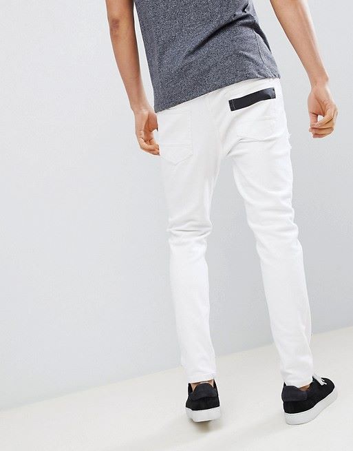 White Rip Slim Fit Jeans|Size: W31 L32