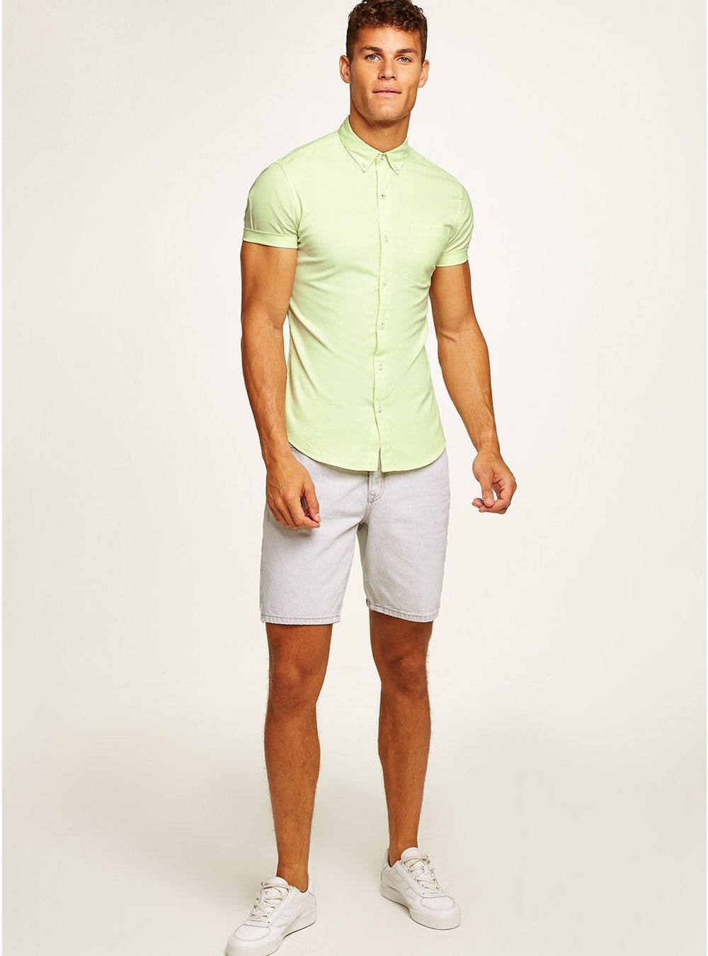 Lime Green Oxford SS Shirt|Size: M
