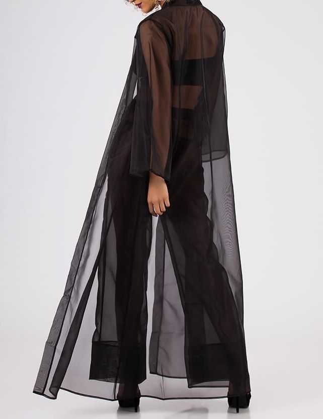 Black 3 Piece See Through Pants Suit Size: M