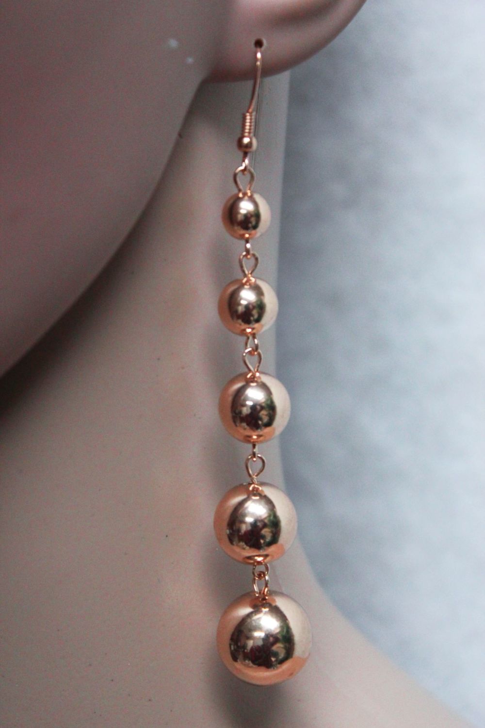 Gold Round Drop Earrings
