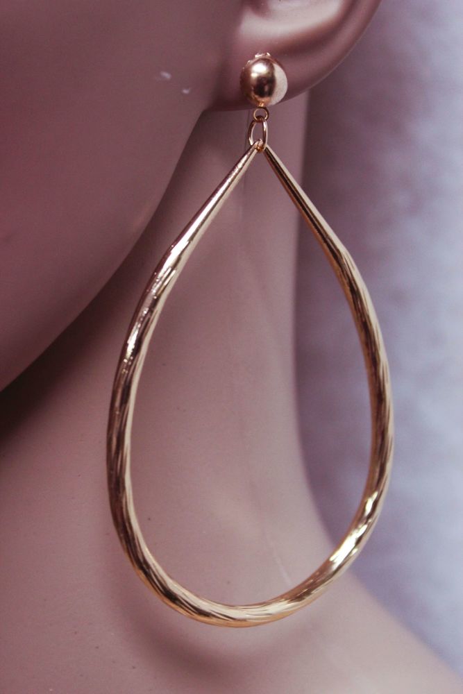 Gold Hoop Teardrop Earrings
