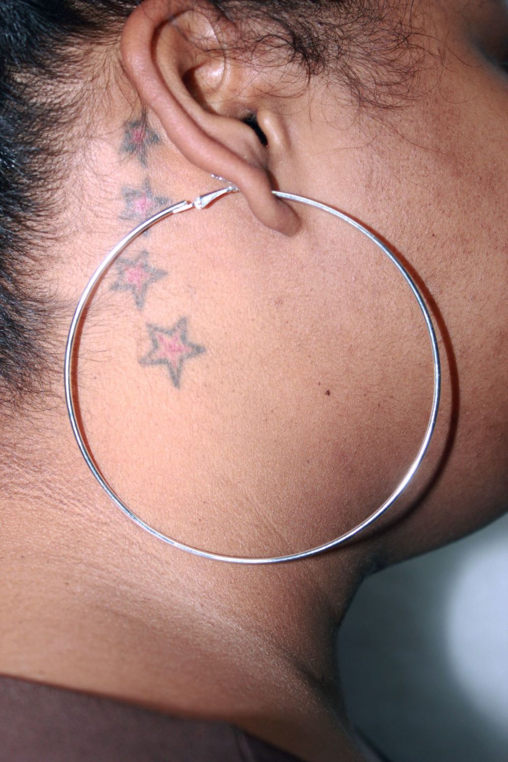 Fashion Silver Metal Hoop|Size: M