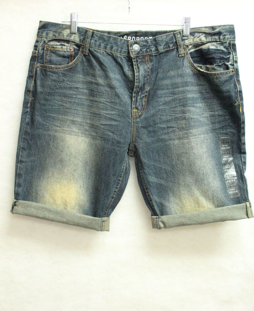 Skinny Fit Cuff Jeans Shorts|Size: 40