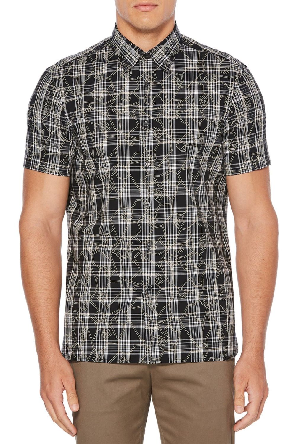 Perry Ellis Printed Regular Fit Shirt|Size: L