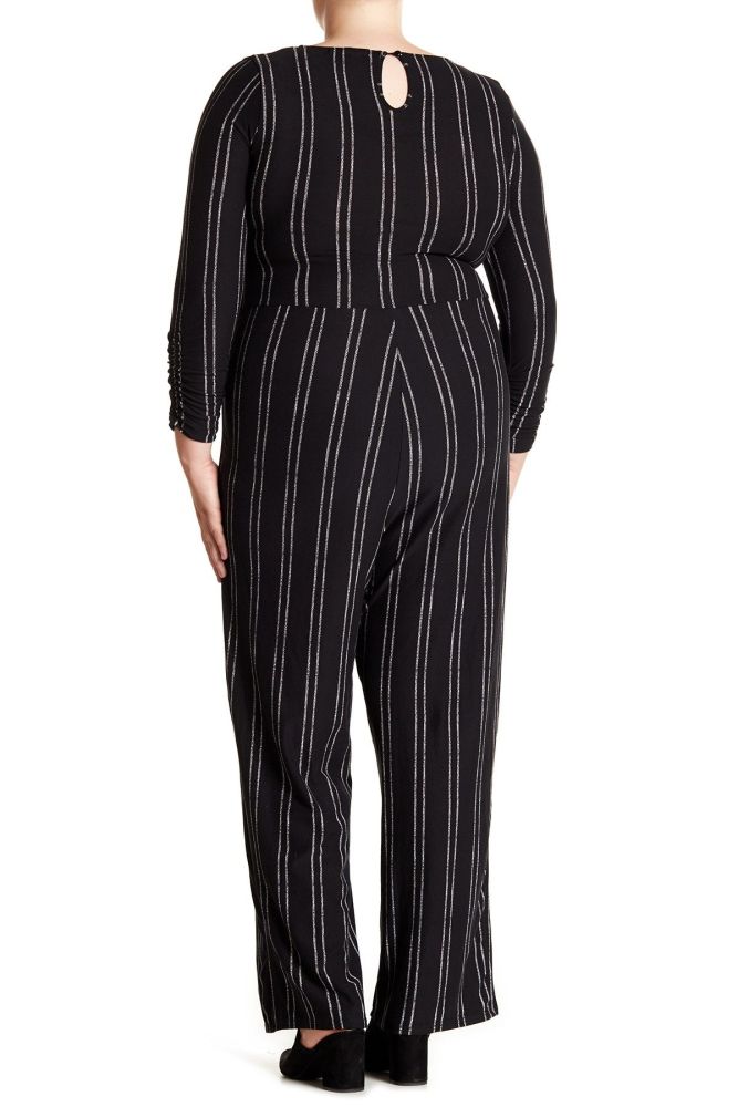 3/4 Sleeve Ruched Jumpsuit Size: 1X