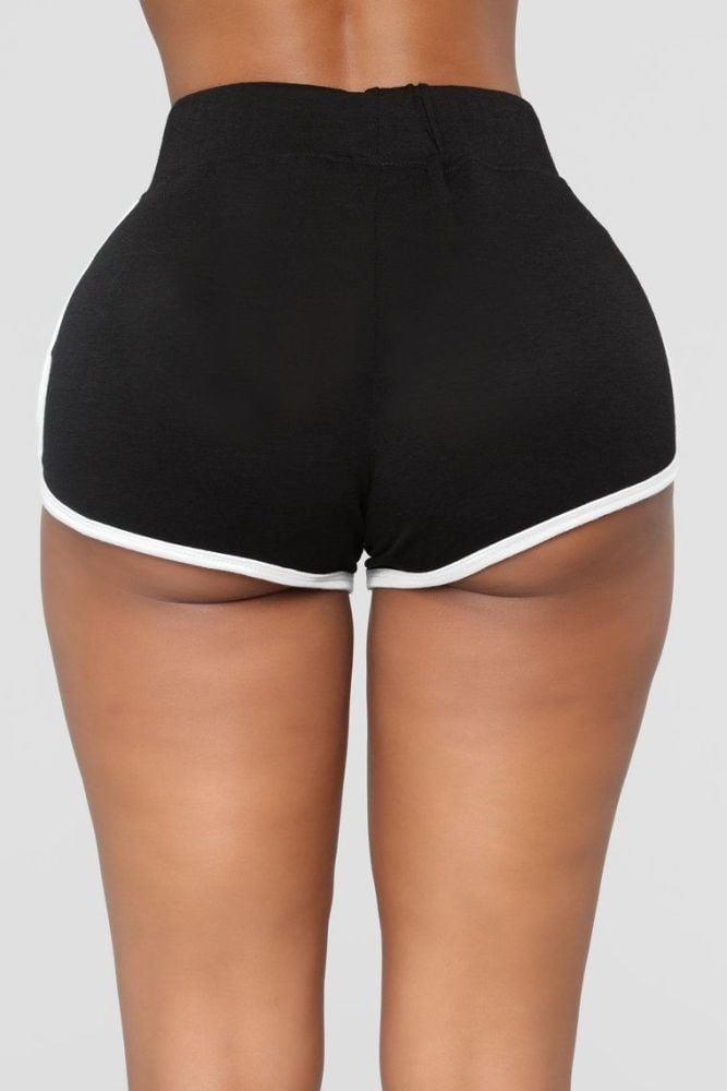 Mid Rise White Trim Short Shorts|Size: L