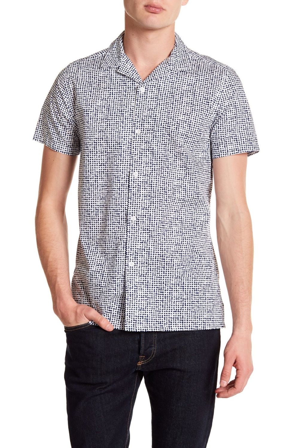 All-over Printed Short Sleeve Shirt|Size: M