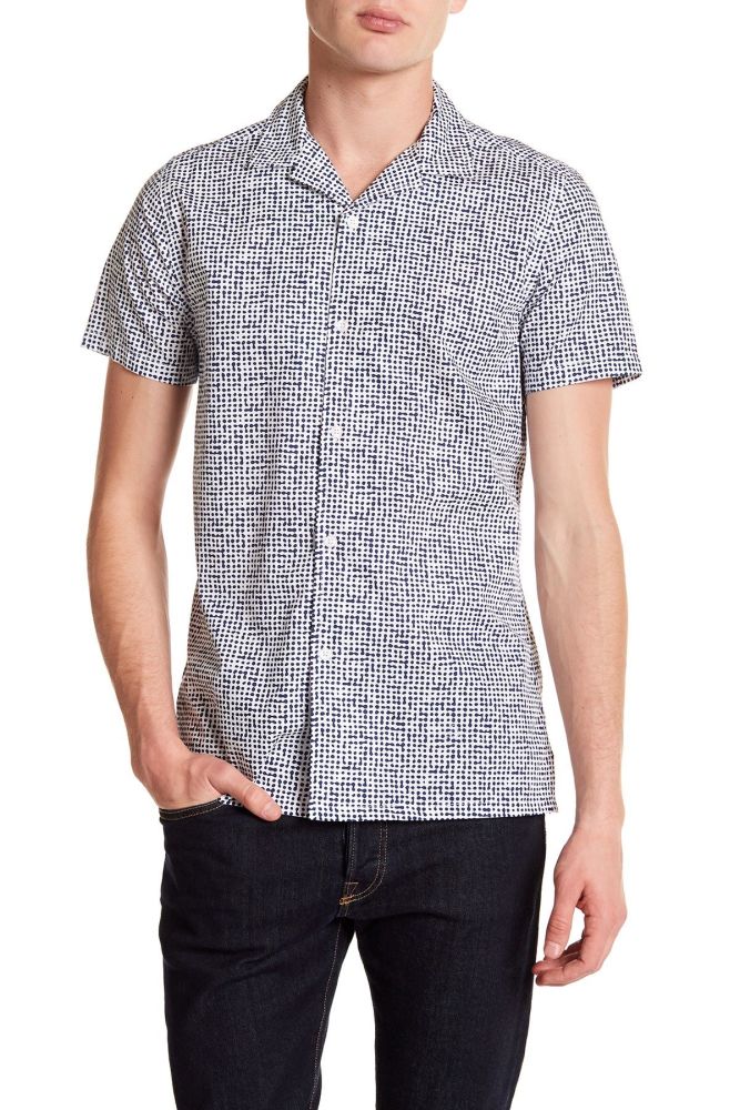 All-over Printed Short Sleeve Shirt|Size: M